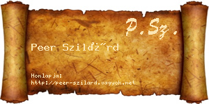Peer Szilárd névjegykártya