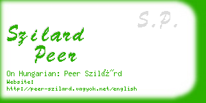 szilard peer business card